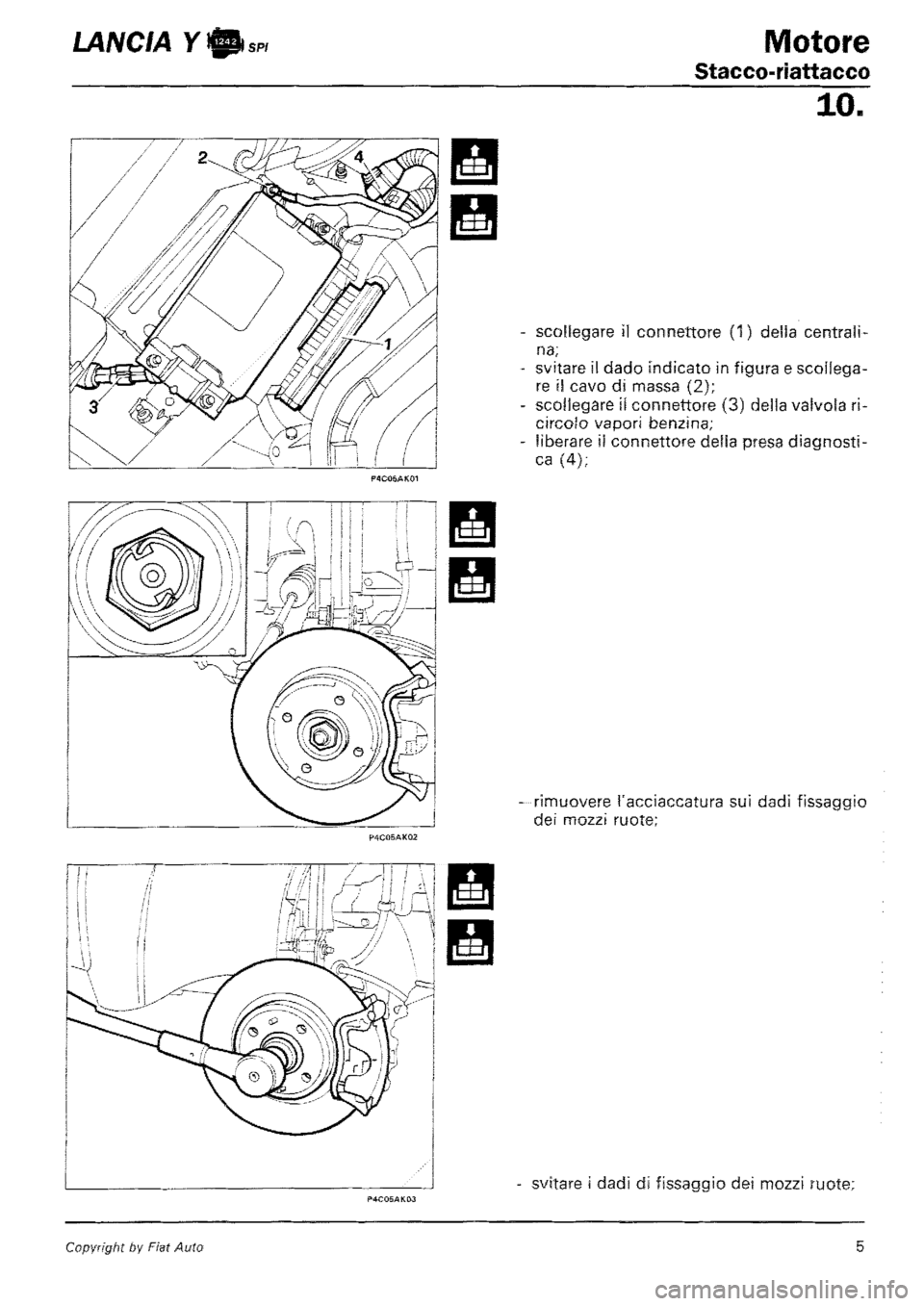 LANCIA Y 1997 Service Manual Online LANCIA Y 1997 Service Manual Online