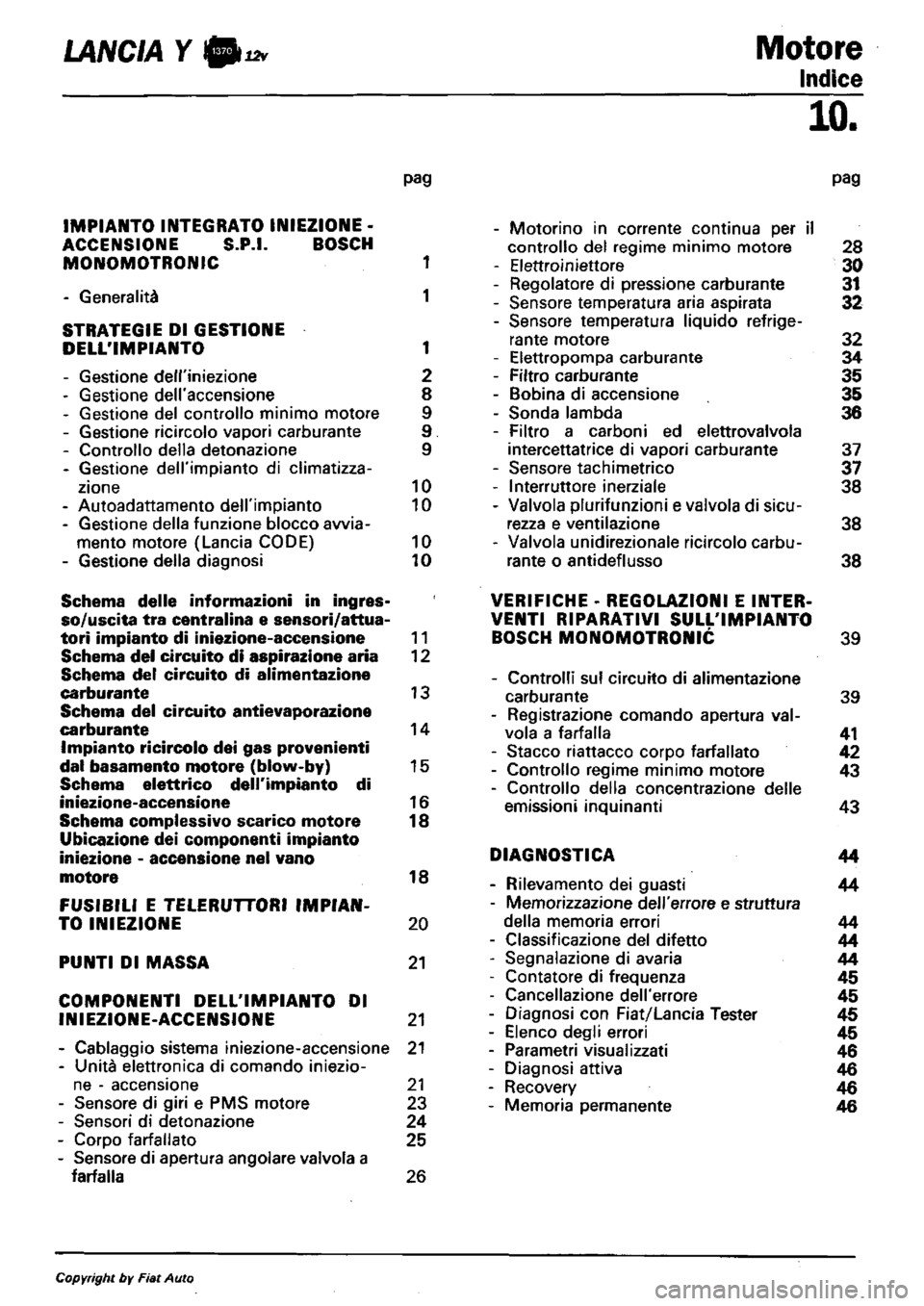 LANCIA Y 1997 Service Owners Manual LANCIA Y 1997 Service Owners Manual