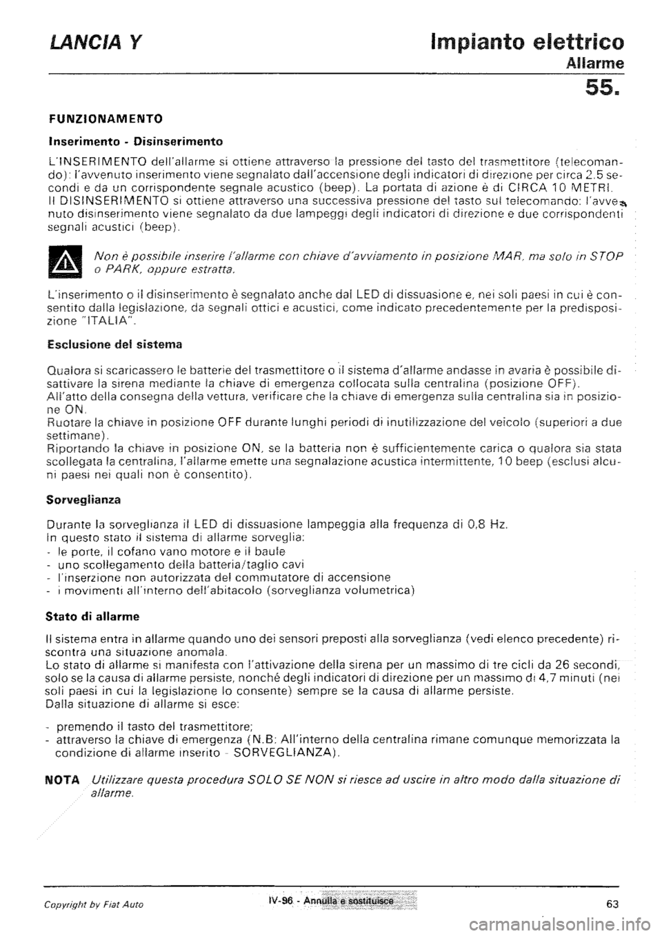 LANCIA Y 1997  Service Repair Manual 