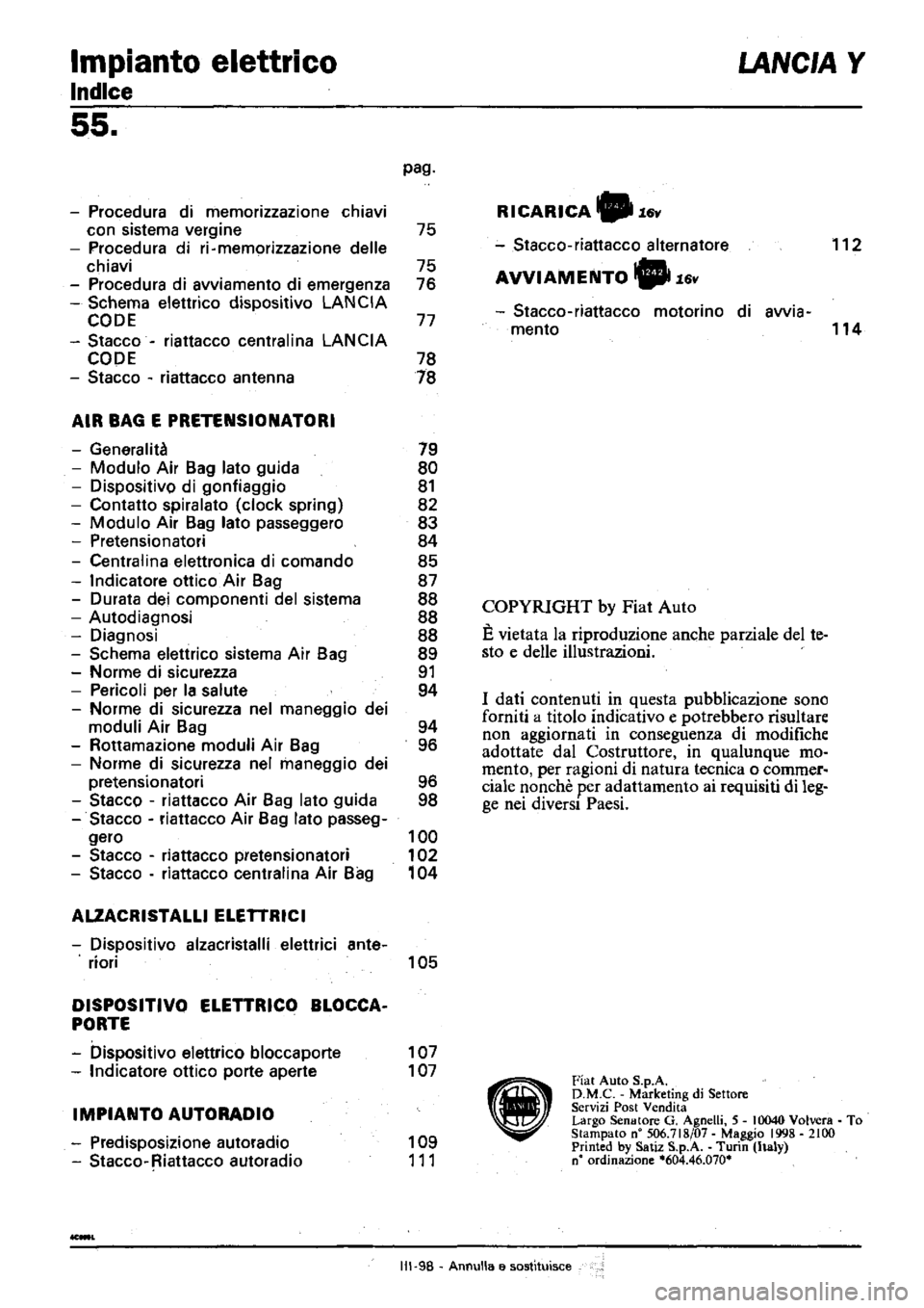 LANCIA Y 1997  Service Repair Manual 