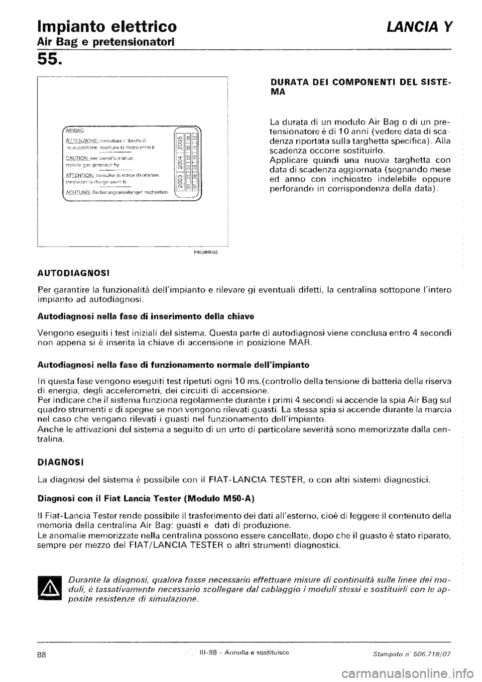 LANCIA Y 1997 Service Repair Manual LANCIA Y 1997 Service Repair Manual