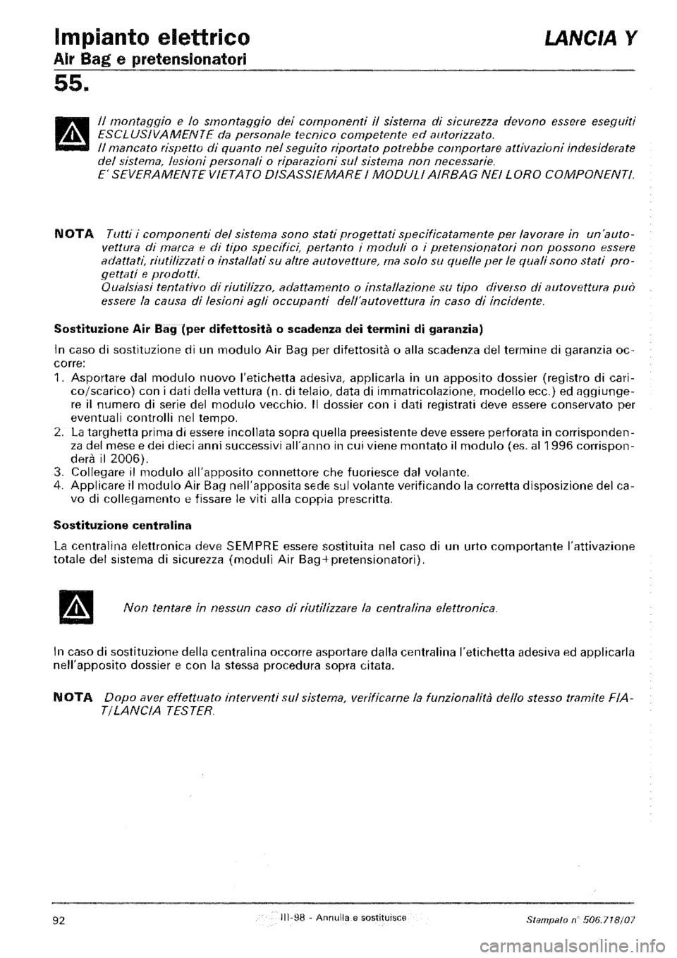 LANCIA Y 1997  Service Repair Manual 