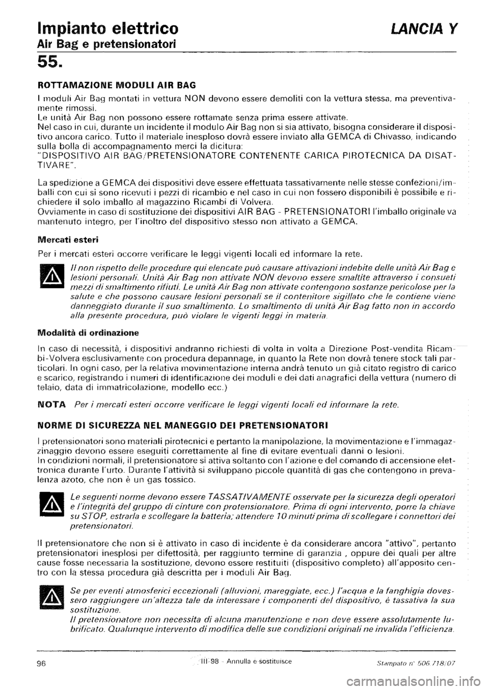 LANCIA Y 1997  Service Repair Manual 