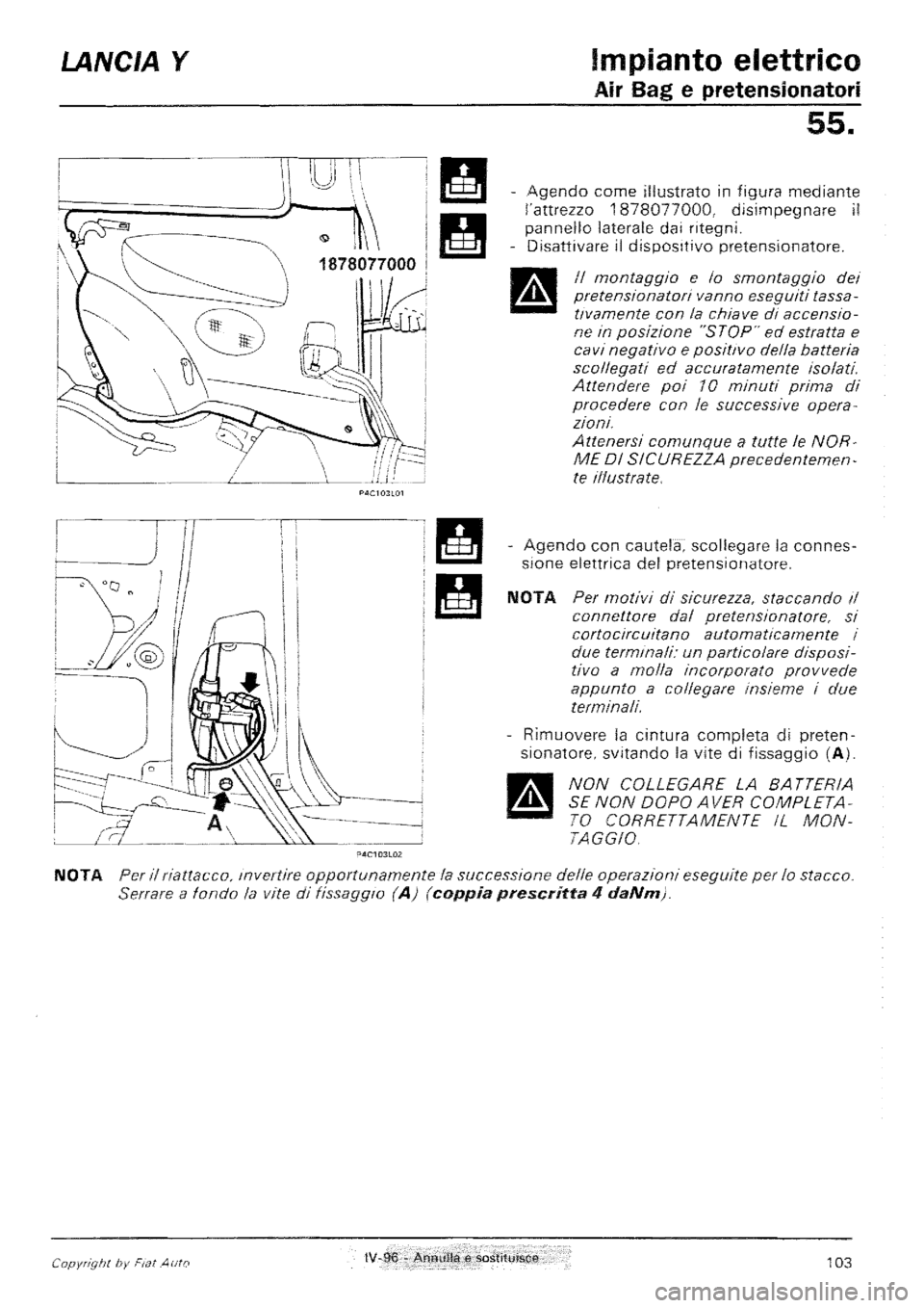 LANCIA Y 1997 Service Repair Manual LANCIA Y 1997 Service Repair Manual