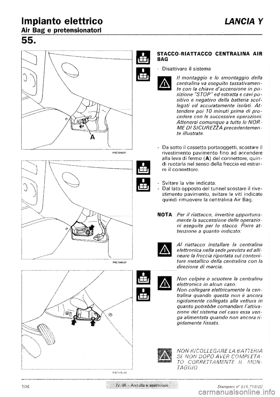 LANCIA Y 1997 Service Repair Manual LANCIA Y 1997 Service Repair Manual