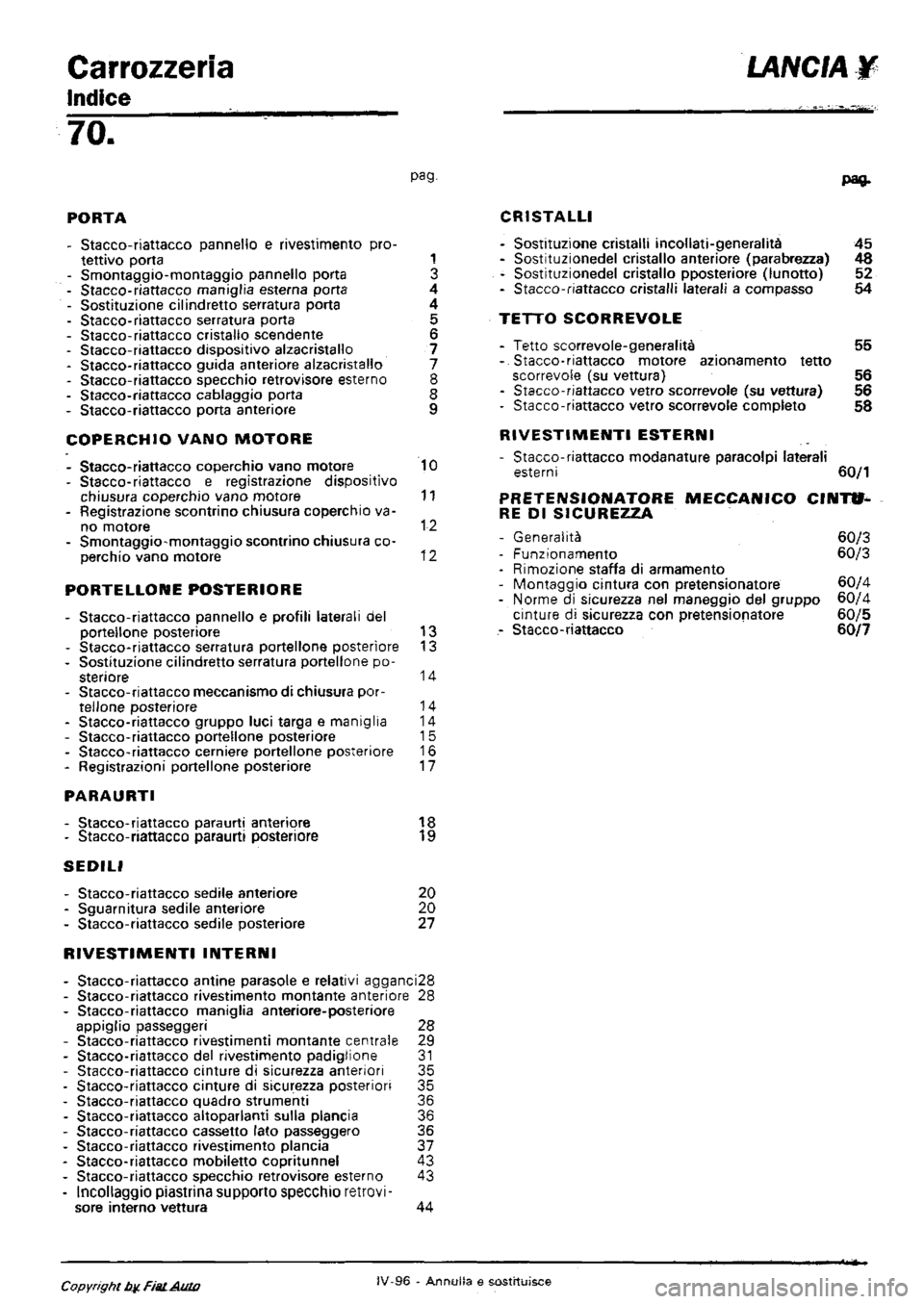 LANCIA Y 1997 Service Repair Manual LANCIA Y 1997 Service Repair Manual