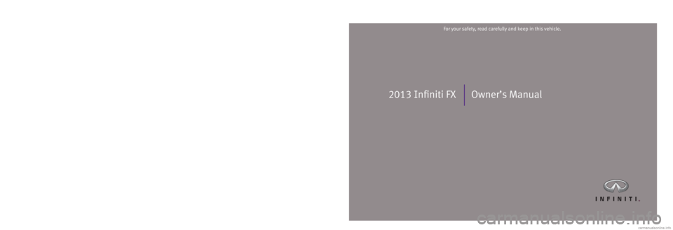 INFINITI FX 2013  Owners Manual 
