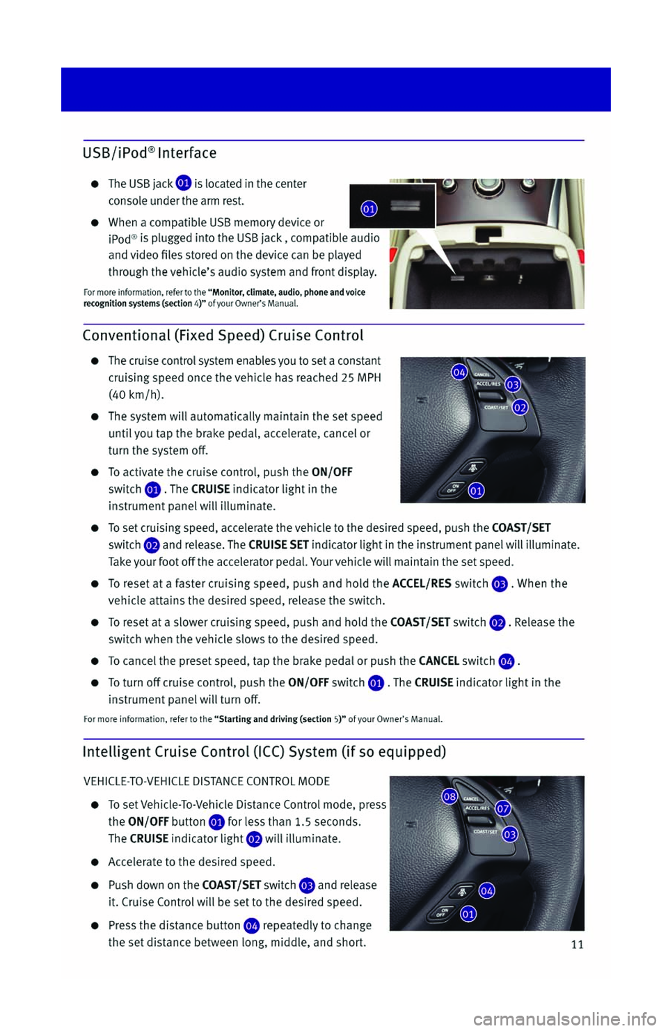 INFINITI G SEDAN 2013 Quick Reference Guide INFINITI G SEDAN 2013 Quick Reference Guide
