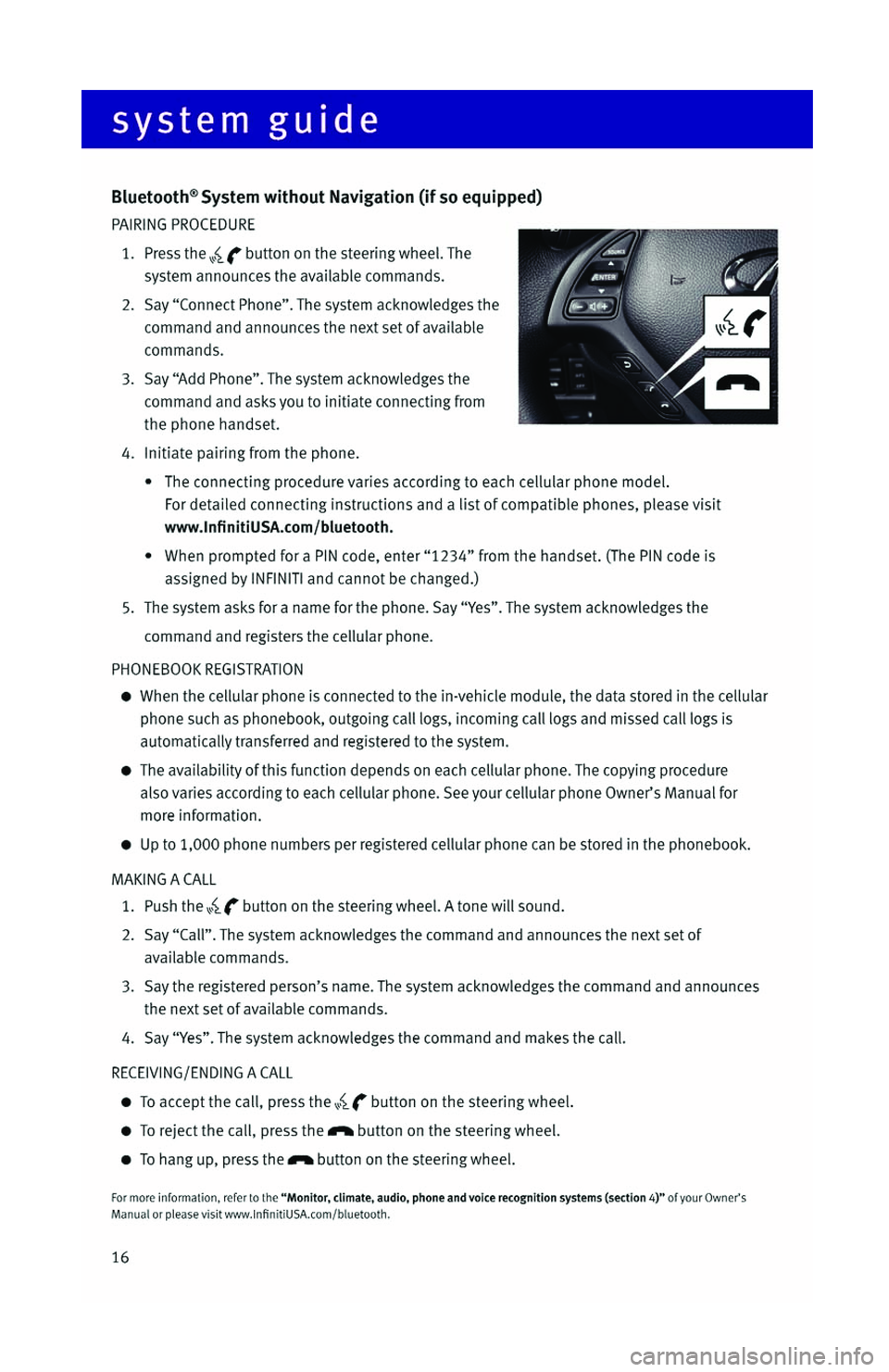 INFINITI G SEDAN 2013 Quick Reference Guide INFINITI G SEDAN 2013 Quick Reference Guide