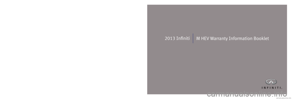 INFINITI M HYBRID 2013  Warranty Information Booklet 