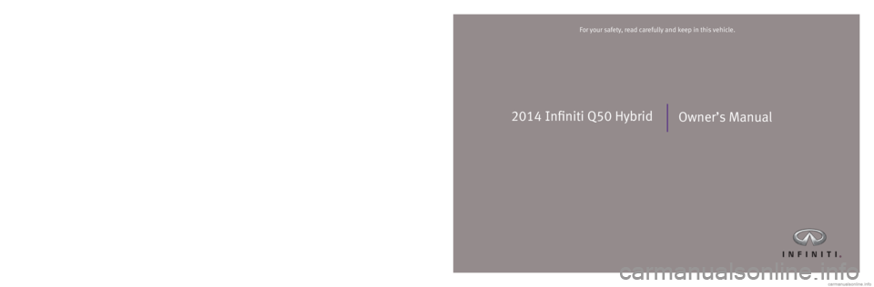 INFINITI Q50 HYBRID 2014  Owners Manual 