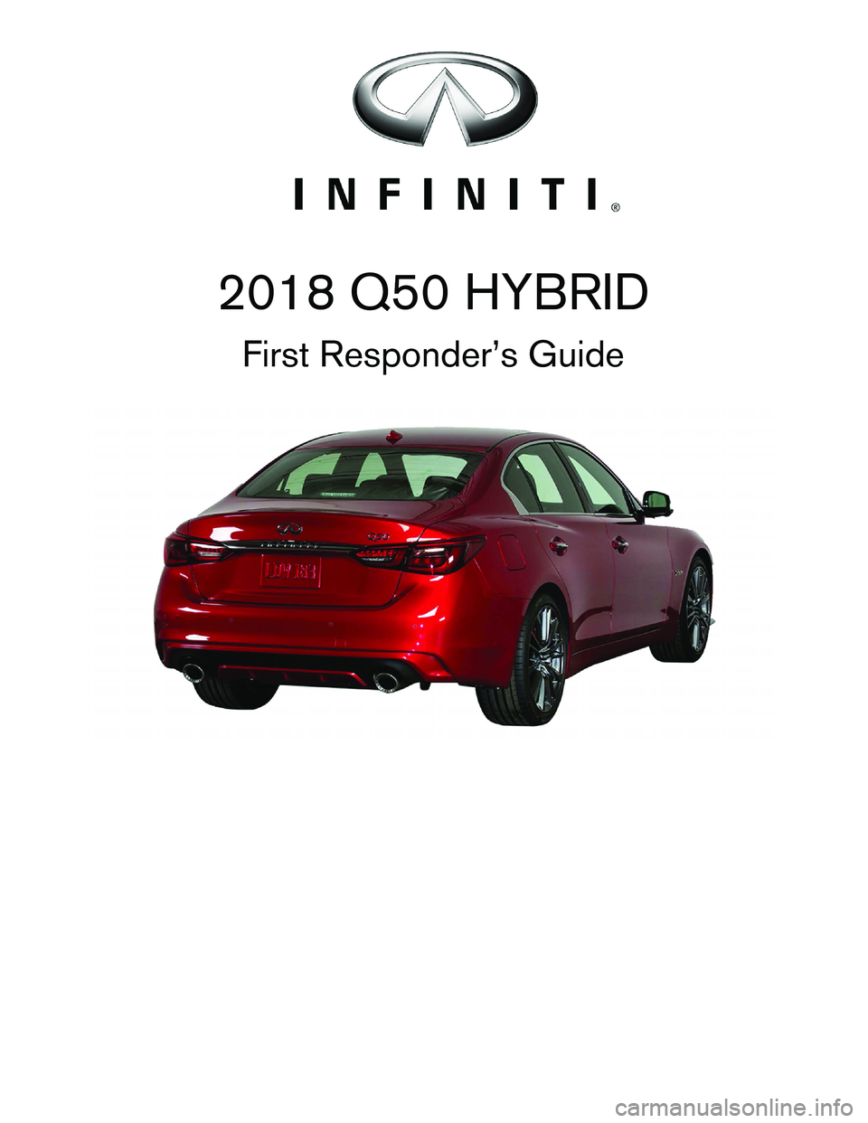 INFINITI Q50 HYBRID 2018  First responder´s Guide 