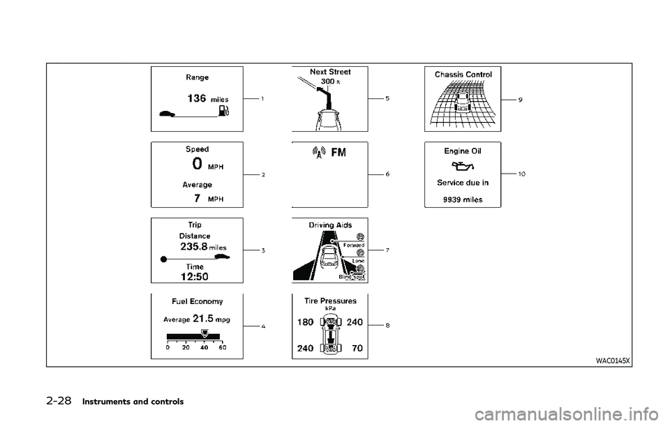 INFINITI Q60 COUPE 2020  Owners Manual 2-28Instruments and controls
WAC0145X 