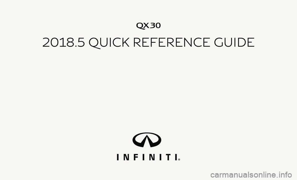 INFINITI QX30 2018  Quick Reference Guide QX30
2018.5 QUICK REFERENCE GUIDE 