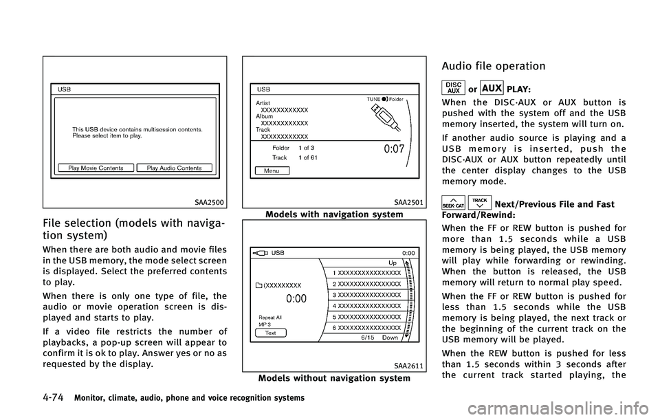 INFINITI QX50 2015  Owners Manual �����.�P�O�J�U�P�S�
 �D�M�J�N�B�U�F�
 �B�V�E�J�P�
 �Q�I�P�O�F �B�O�E �W�P�J�D�F �S�F�D�P�H�O�J�U�J�P�O �T�Z�T�U�F�N�T
�4�"�"����
��J�M�F �T�F�M�F�D�U�J�P�O �	�N�P�E�F�M�T �X�J�U�I �O�B�W�J�H�
