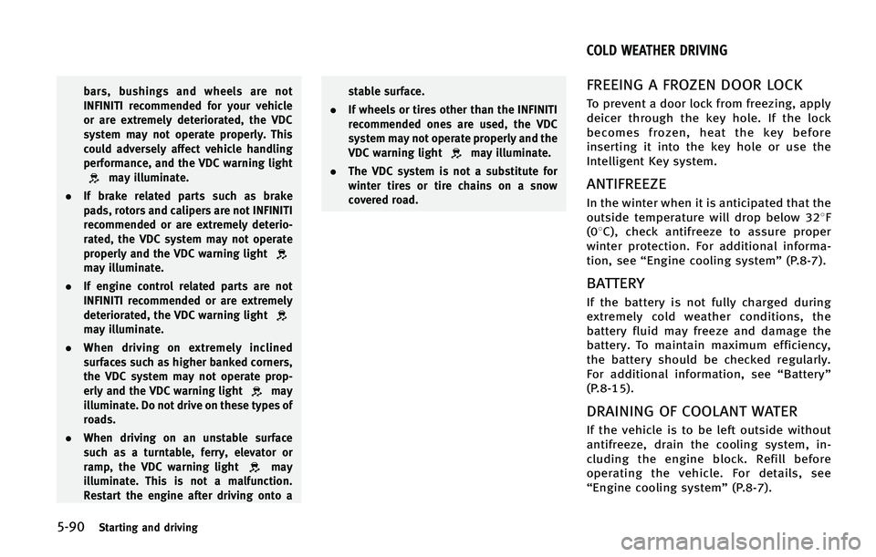 INFINITI QX50 2015  Owners Manual �����4�U�B�S�U�J�O�H �B�O�E �E�S�J�W�J�O�H
�C�B�S�T�
 �C�V�T�I�J�O�H�T �B�O�E �X�I�F�F�M�T �B�S�F �O�P�U
�*�/��*�/�*�5�* �S�F�D�P�N�N�F�O�E�F�E �G�P�S �Z�P�V�S �W�F�I�J�D�M�F
�P�S �B�S�F �F�Y�U�S