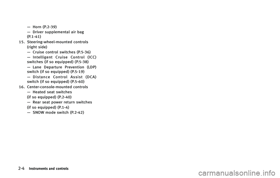 INFINITI QX50 2015 Manual Online ����*�O�T�U�S�V�N�F�O�U�T �B�O�E �D�P�O�U�S�P�M�T
�