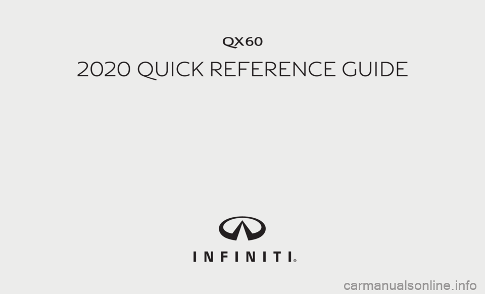 INFINITI QX60 2020  Quick Reference Guide QX60
2020 QUICK REFERENCE GUIDE 