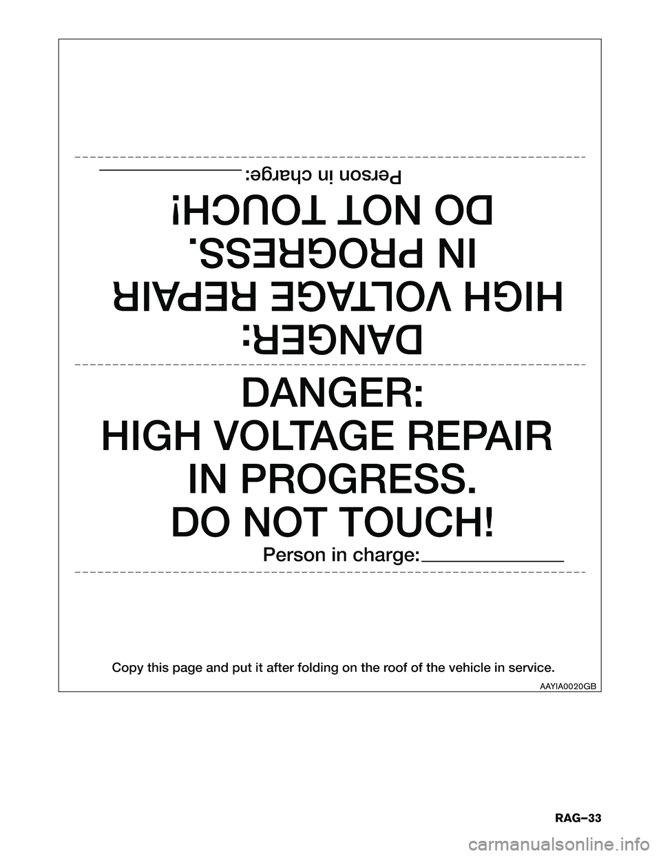 INFINITI QX60 HYBRID 2015  Roadside Assistance Guide AAYIA0020GBRAG–33  