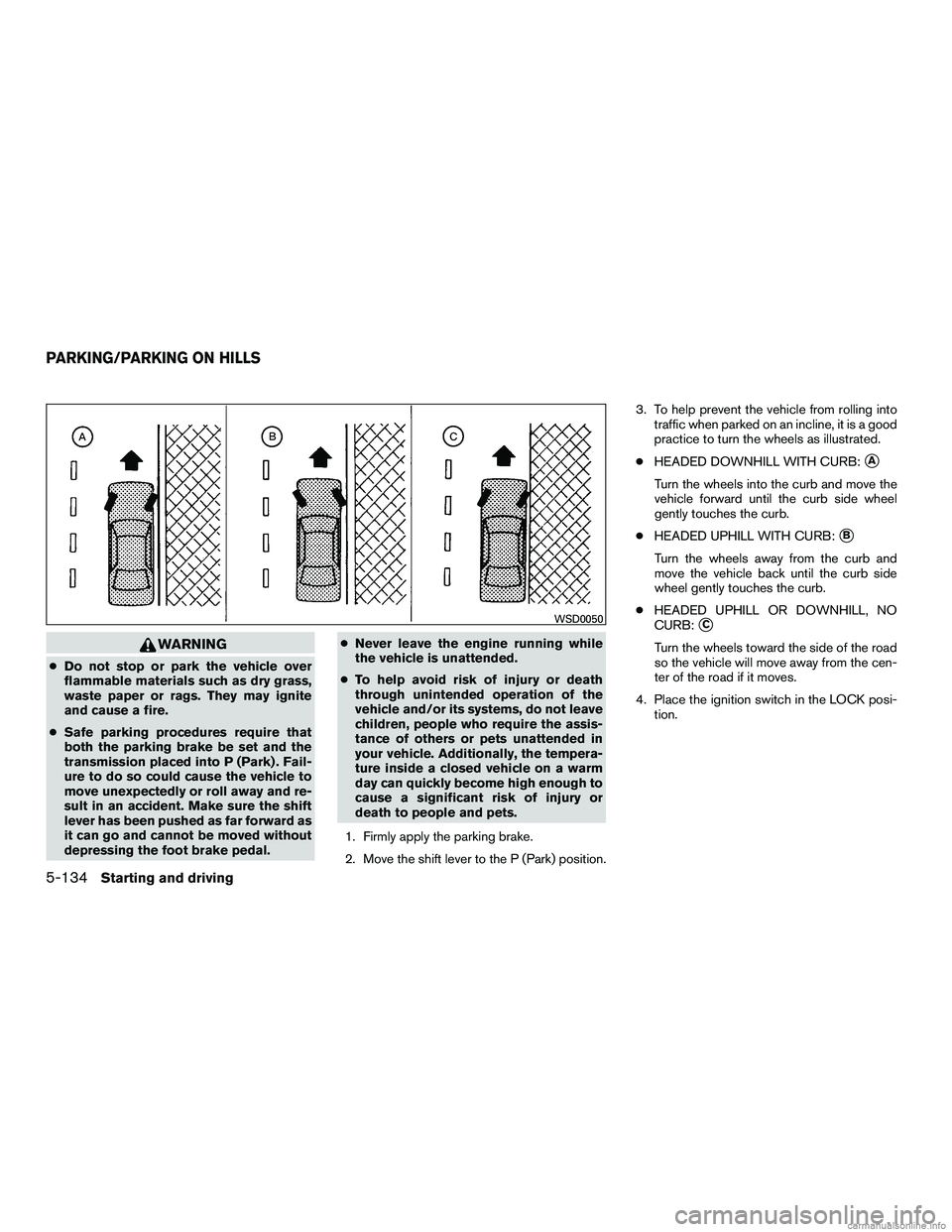 INFINITI QX60 HYBRID 2016 Manual PDF WARNING
●Do not stop or park the vehicle over
flammable materials such as dry grass,
waste paper or rags. They may ignite
and cause a fire.
● Safe parking procedures require that
both the parking INFINITI QX60 HYBRID 2016 Manual PDF WARNING
●Do not stop or park the vehicle over
flammable materials such as dry grass,
waste paper or rags. They may ignite
and cause a fire.
● Safe parking procedures require that
both the parking