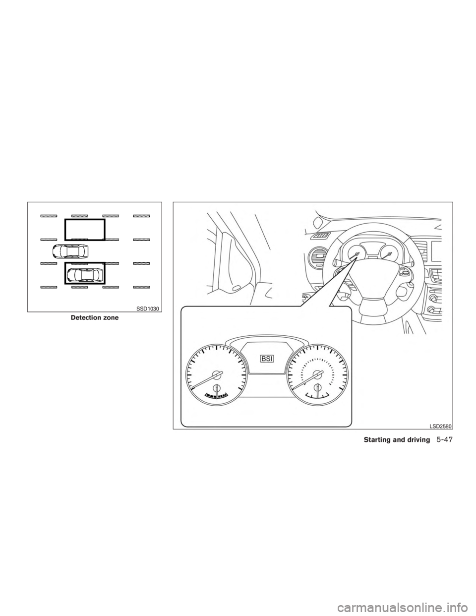 INFINITI QX60 HYBRID 2017 Owners Manual Detection zone
SSD1030
LSD2580
Starting and driving5-47 INFINITI QX60 HYBRID 2017 Owners Manual Detection zone
SSD1030
LSD2580
Starting and driving5-47