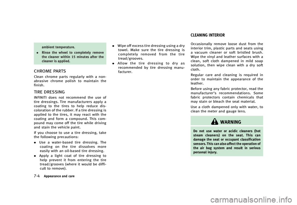INFINITI QX70 2016  Owners Manual �������
�> �(�G�L�W� ����� �� �� �0�R�G�H�O� �6���� �@
����"�Q�Q�F�B�S�B�O�D�F �B�O�E �D�B�S�F
�B�N�C�J�F�O�U �U�F�N�Q�F�S�B�U�V�S�F�
. �3�J�O�T�F �U�I�F �X�I�F�F�M �U�P �D�P