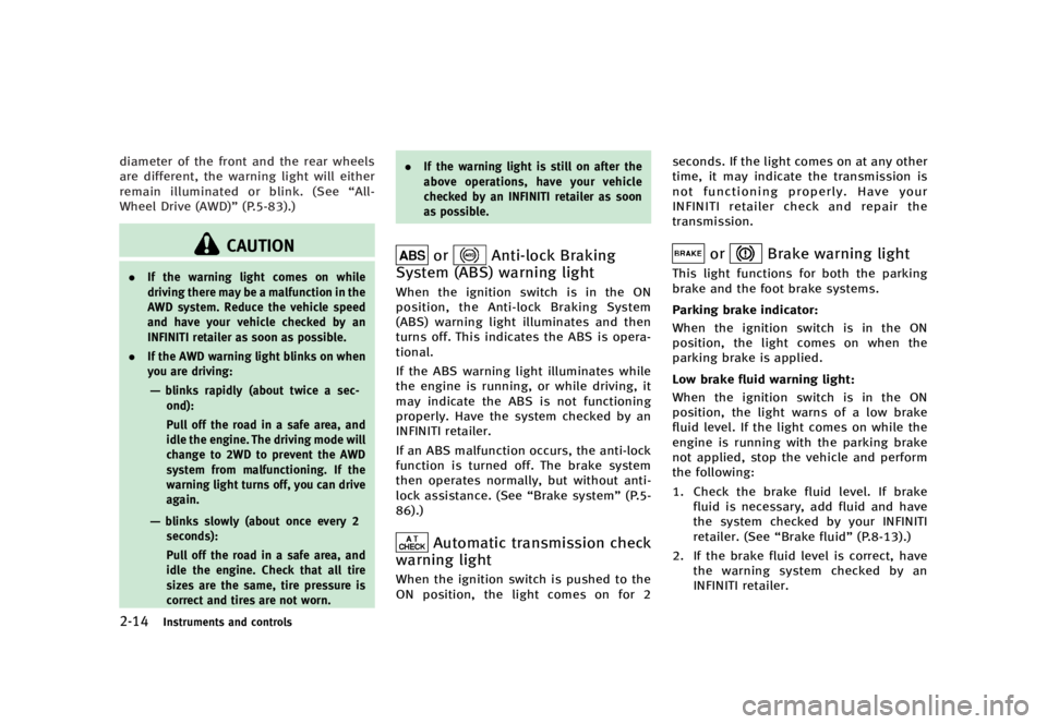 INFINITI QX70 2016 Owners Manual ������
�> �(�G�L�W� ����� �� �� �0�R�G�H�O� �6���� �@
�����*�O�T�U�S�V�N�F�O�U�T �B�O�E �D�P�O�U�S�P�M�T
�E�J�B�N�F�U�F�S �P�G �U�I�F �G�S�P�O�U �B�O�E �U�I�F �S�F�B�S �X�I�F�