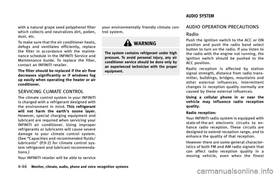 INFINITI QX80 2015  Owners Manual �����.�P�O�J�U�P�S�
 �D�M�J�N�B�U�F�
 �B�V�E�J�P�
 �Q�I�P�O�F �B�O�E �W�P�J�D�F �S�F�D�P�H�O�J�U�J�P�O �T�Z�T�U�F�N�T
�X�J�U�I �B �O�B�U�V�S�B�M �H�S�B�Q�F �T�F�F�E �Q�P�M�Z�Q�I�F�O�P�M �G�J�M�U�F