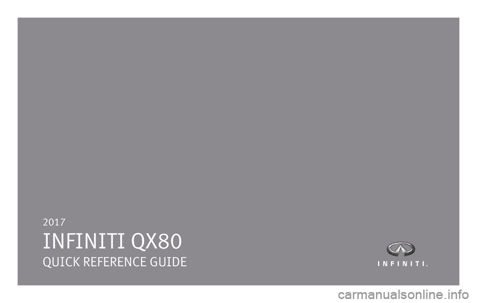 INFINITI QX80 2017  Quick Reference Guide 2017  
INFINITI QX80  
QUICK REFERENCE GUIDE 
