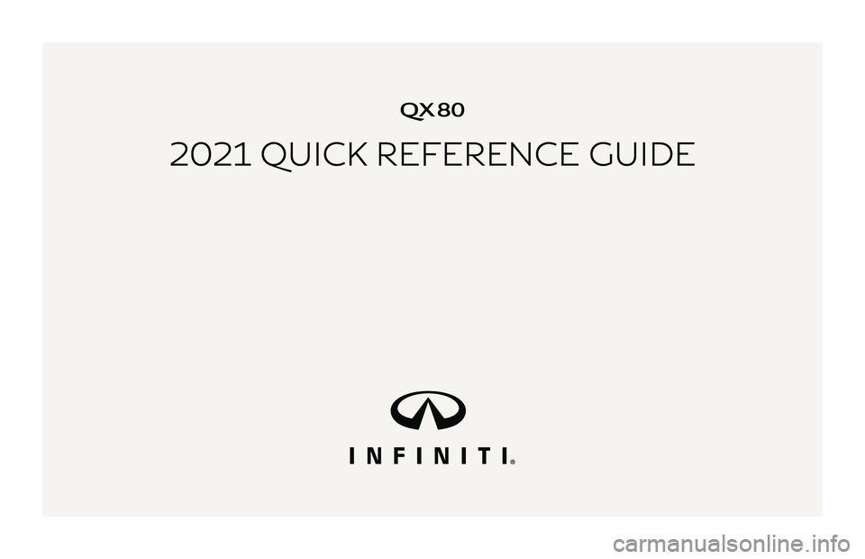 INFINITI QX80 2021  Quick Reference Guide QX80
2021 QUICK REFERENCE GUIDE 