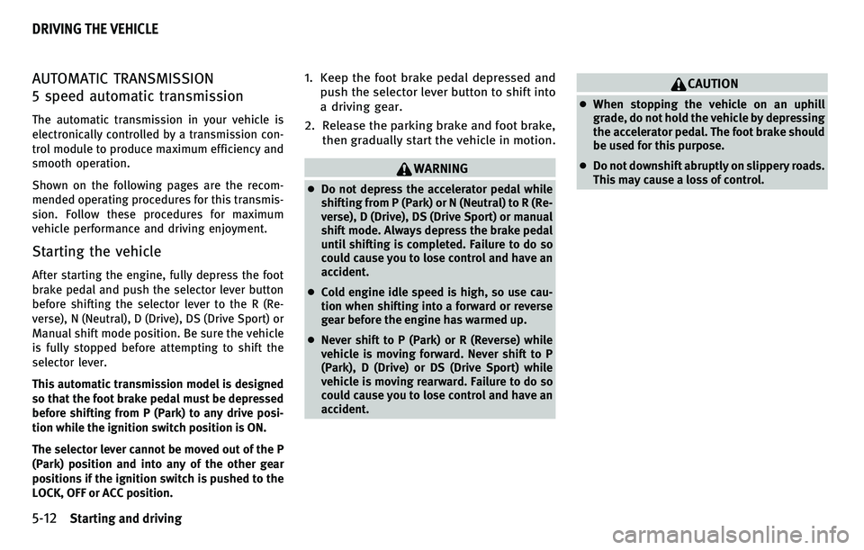 INFINITI EX 2010  Owners Manual 