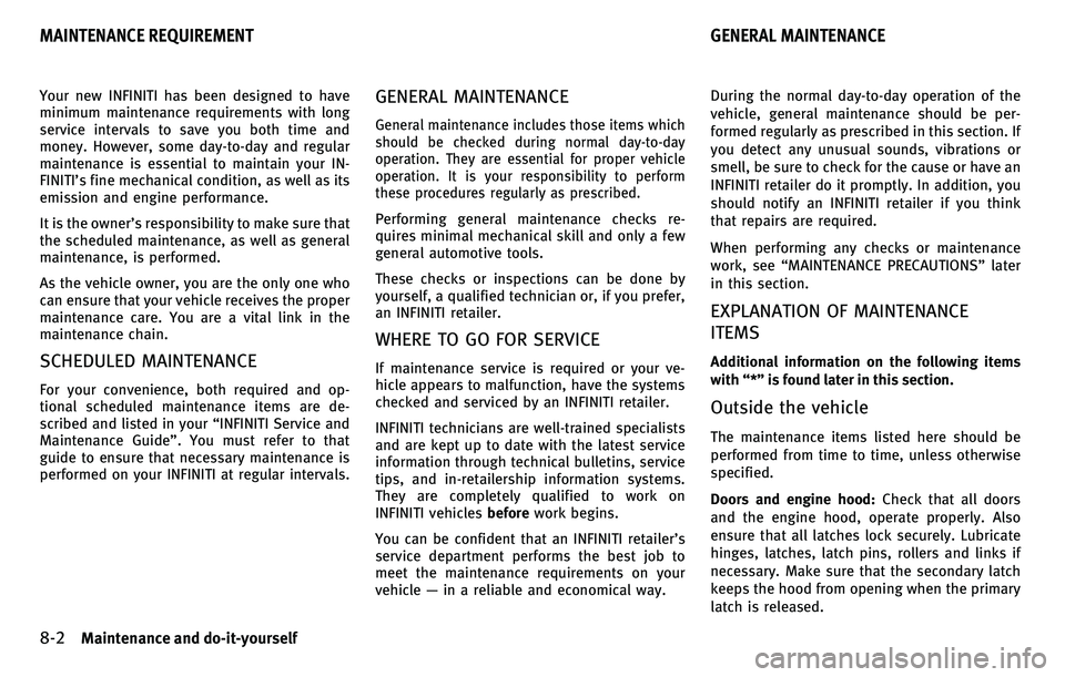 INFINITI EX 2010  Owners Manual 