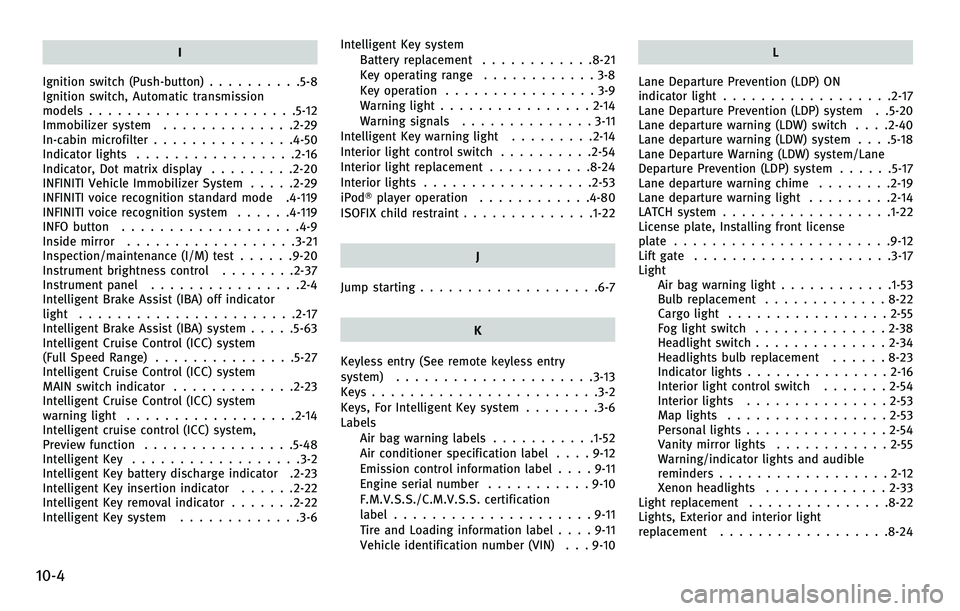 INFINITI EX 2010  Owners Manual 