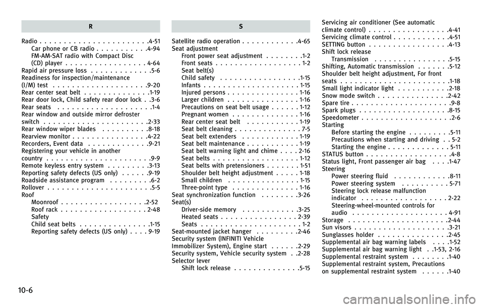 INFINITI EX 2010  Owners Manual 