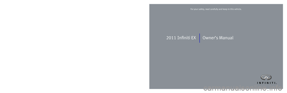 INFINITI EX 2011  Owners Manual 