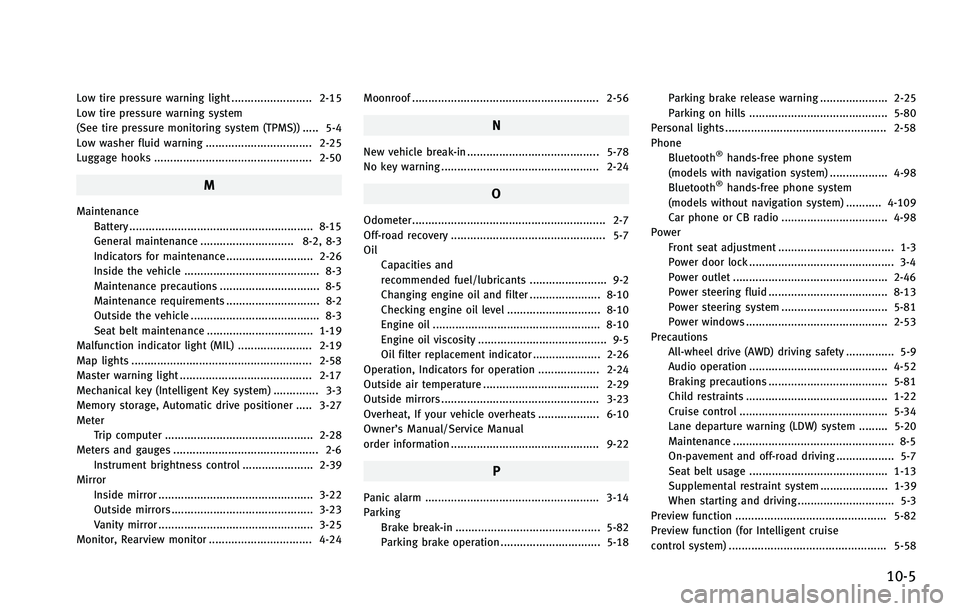 INFINITI EX 2012  Owners Manual 