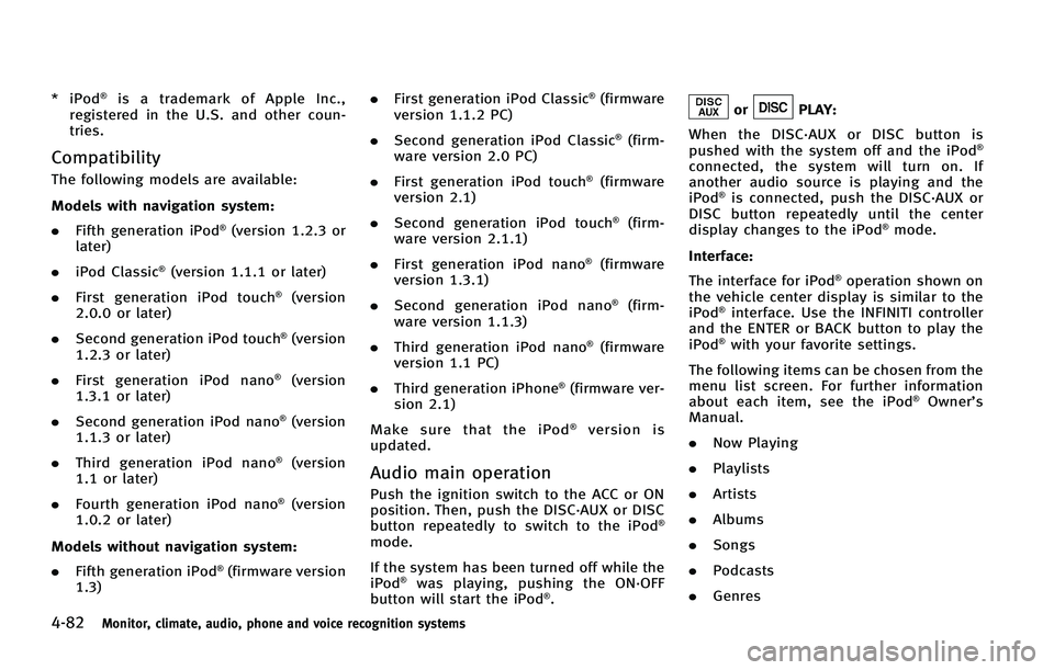 INFINITI FX 2011  Owners Manual 