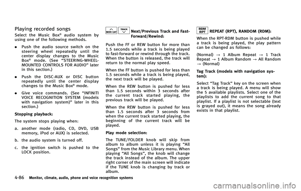 INFINITI FX 2011  Owners Manual 