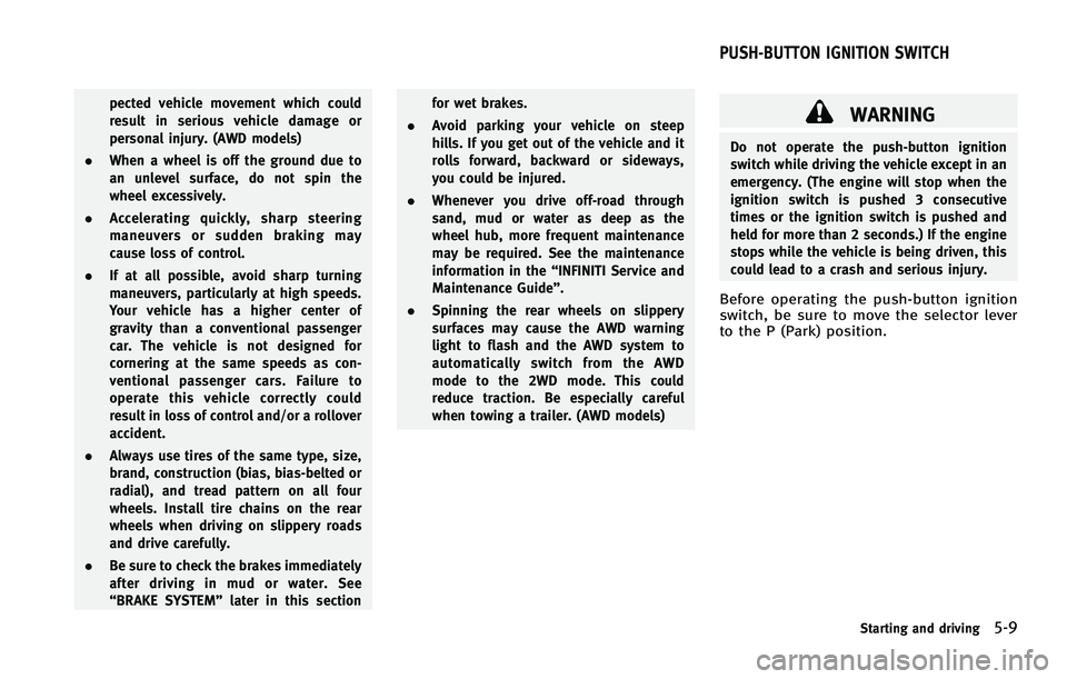 INFINITI FX 2011  Owners Manual 