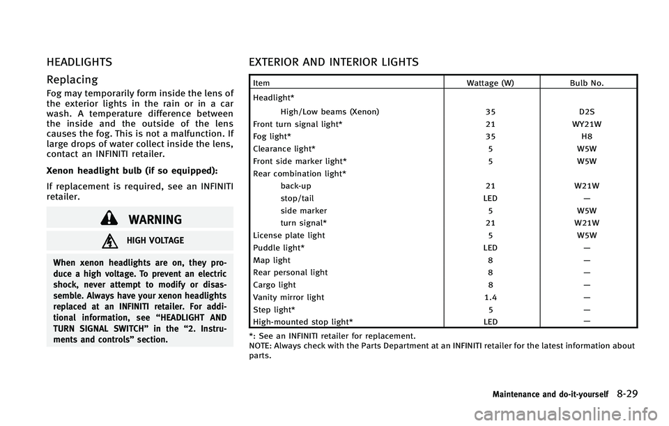 INFINITI FX 2011  Owners Manual 