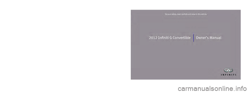 INFINITI G-CONVERTIBLE 2012  Owners Manual 