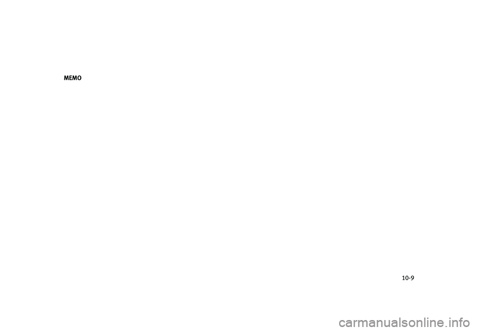 INFINITI G-CONVERTIBLE 2012  Owners Manual MEMO10-9 