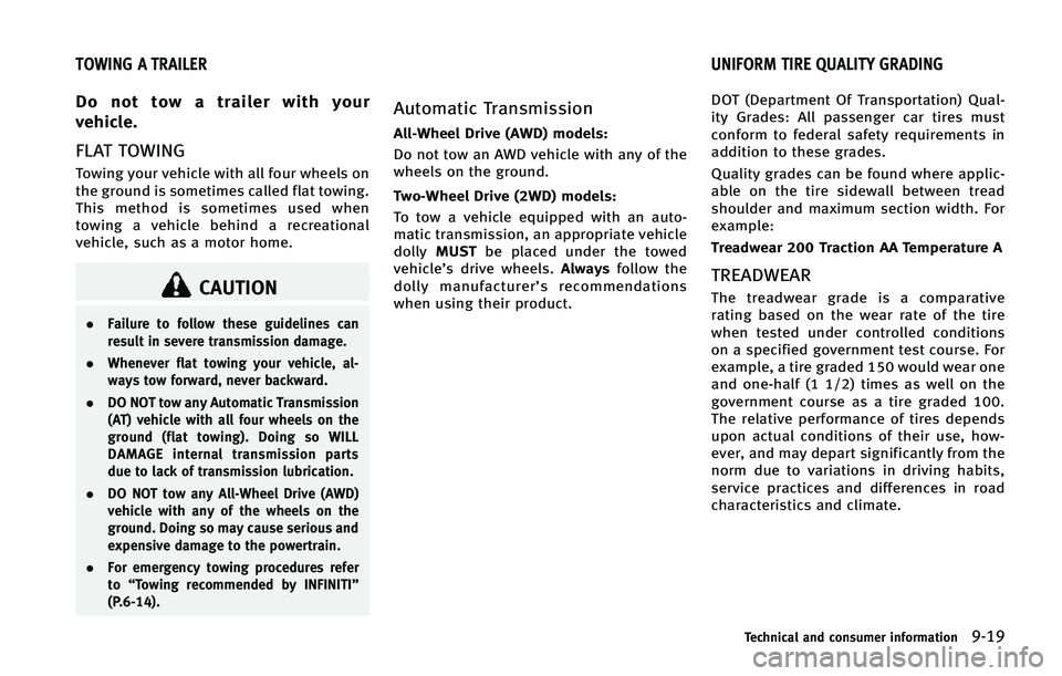 INFINITI Q50 2015  Owners Manual �%�P �O�P�U �U�P�X �B �U�S�B�J�M�F�S �X�J�U�I �Z�P�V�S
�W�F�I�J�D�M�F�
��-�"�5 �5�0�8�*�/�(
�5�P�X�J�O�H �Z�P�V�S �W�F�I�J�D�M�F �X�J�U�I �B�M�M �G�P�V�S �X�I�F�F�M�T �P�O
�U�I�F �H�S�P�V�O�E �J�T �