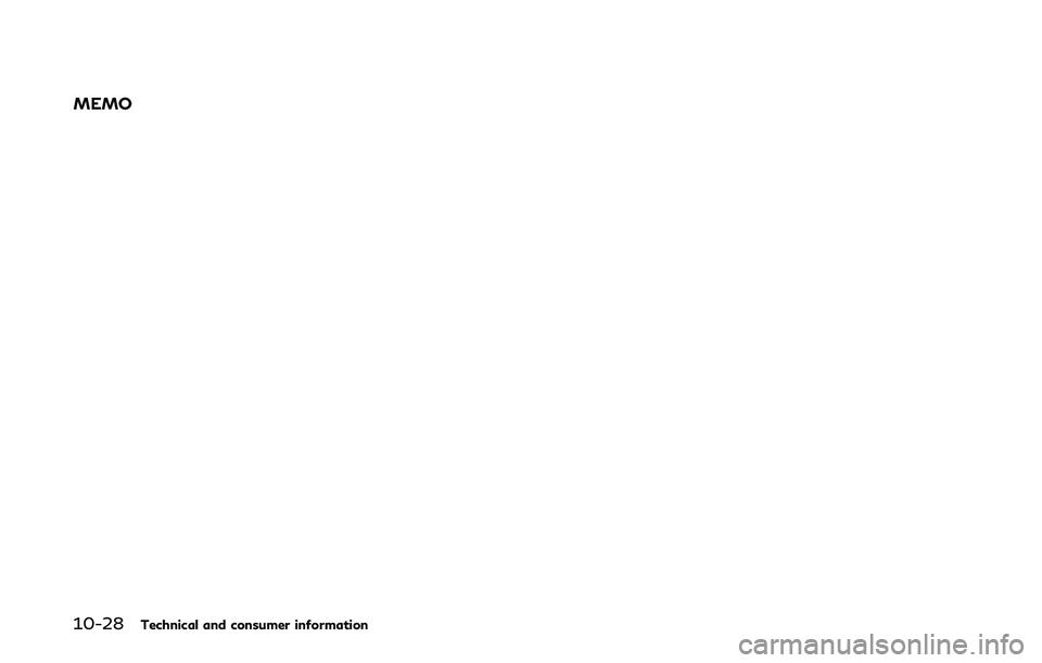 INFINITI Q50 2019  Owners Manual 10-28Technical and consumer information
MEMO 