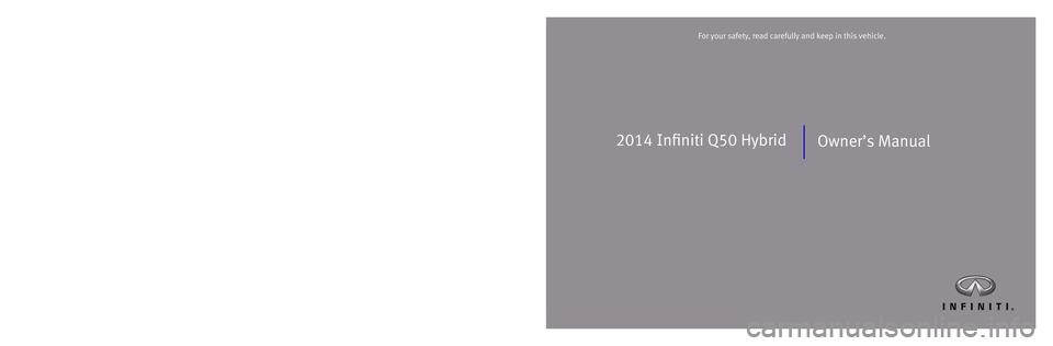 INFINITI Q50-HYBRID 2014  Owners Manual 
