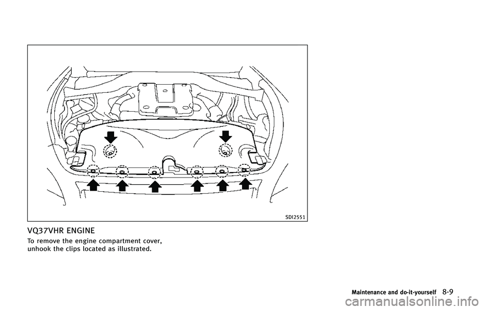 INFINITI Q70 2015  Owners Manual �4�%�*����
�7�2���7�)�3 �&�/�(�*�/�&
�5�P �S�F�N�P�W�F �U�I�F �F�O�H�J�O�F �D�P�N�Q�B�S�U�N�F�O�U �D�P�W�F�S�
�V�O�I�P�P�L �U�I�F �D�M�J�Q�T �M�P�D�B�U�F�E �B�T �J�M�M�V�T�U�S�B�U�F�E�
�.�B�J�