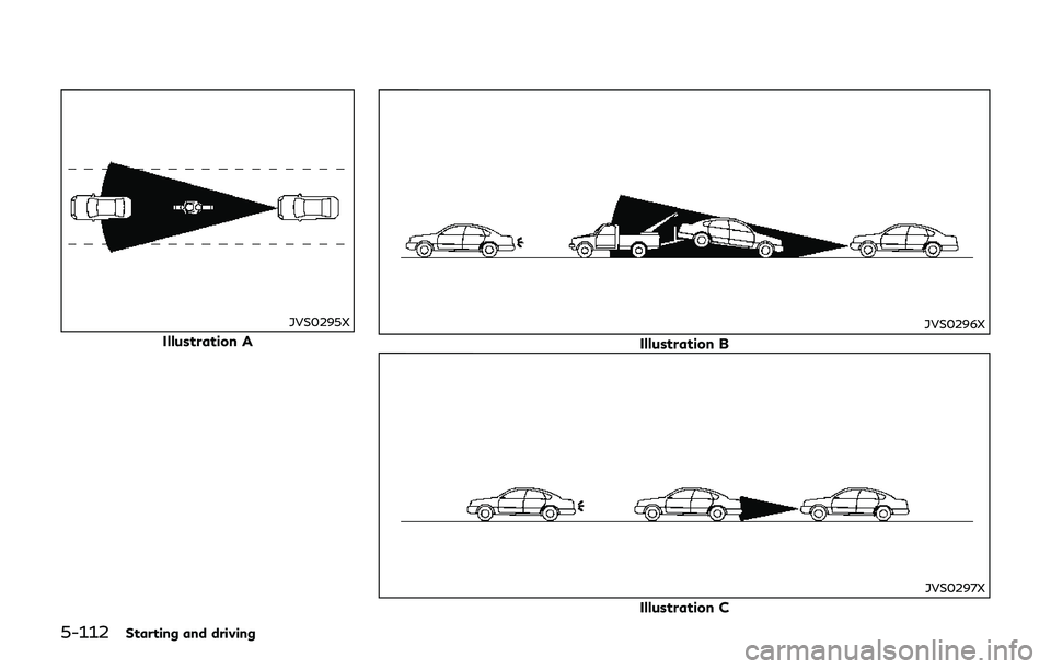 INFINITI Q70-HYBRID 2018  Owners Manual 5-112Starting and driving
JVS0295X
Illustration A
JVS0296X
Illustration B
JVS0297X
Illustration C 