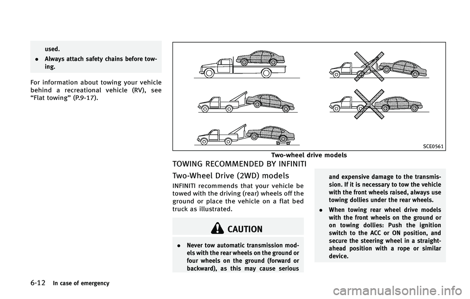 INFINITI QX50 2015  Owners Manual �����*�O �D�B�T�F �P�G �F�N�F�S�H�F�O�D�Z
�V�T�F�E�
. �"�M�X�B�Z�T �B�U�U�B�D�I �T�B�G�F�U�Z �D�I�B�J�O�T �C�F�G�P�S�F �U�P�X�
�J�O�H�
��P�S �J�O�G�P�S�N�B�U�J�P�O �B�C�P�V�U �U�P�X�J�O�H �Z�P