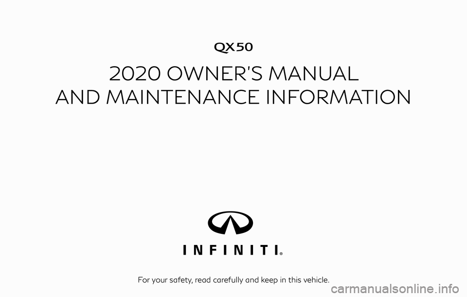 INFINITI QX50 2020  Owners Manual 