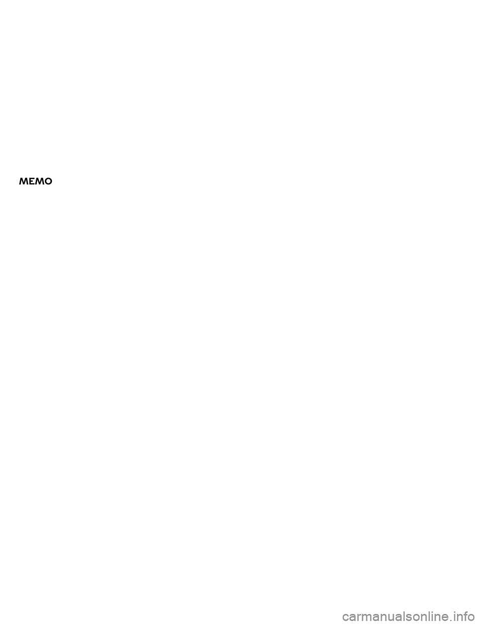 INFINITI QX50 2022  Owners Manual MEMO 